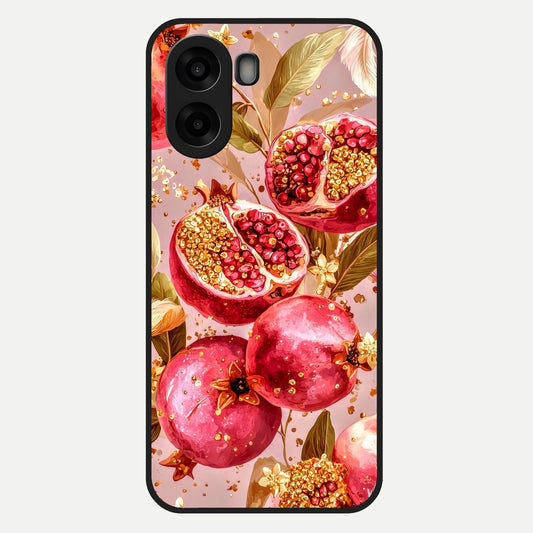  Golden Bloom Glow Glass Case For Oppo A6s back cover – full design glossy printed glass finish