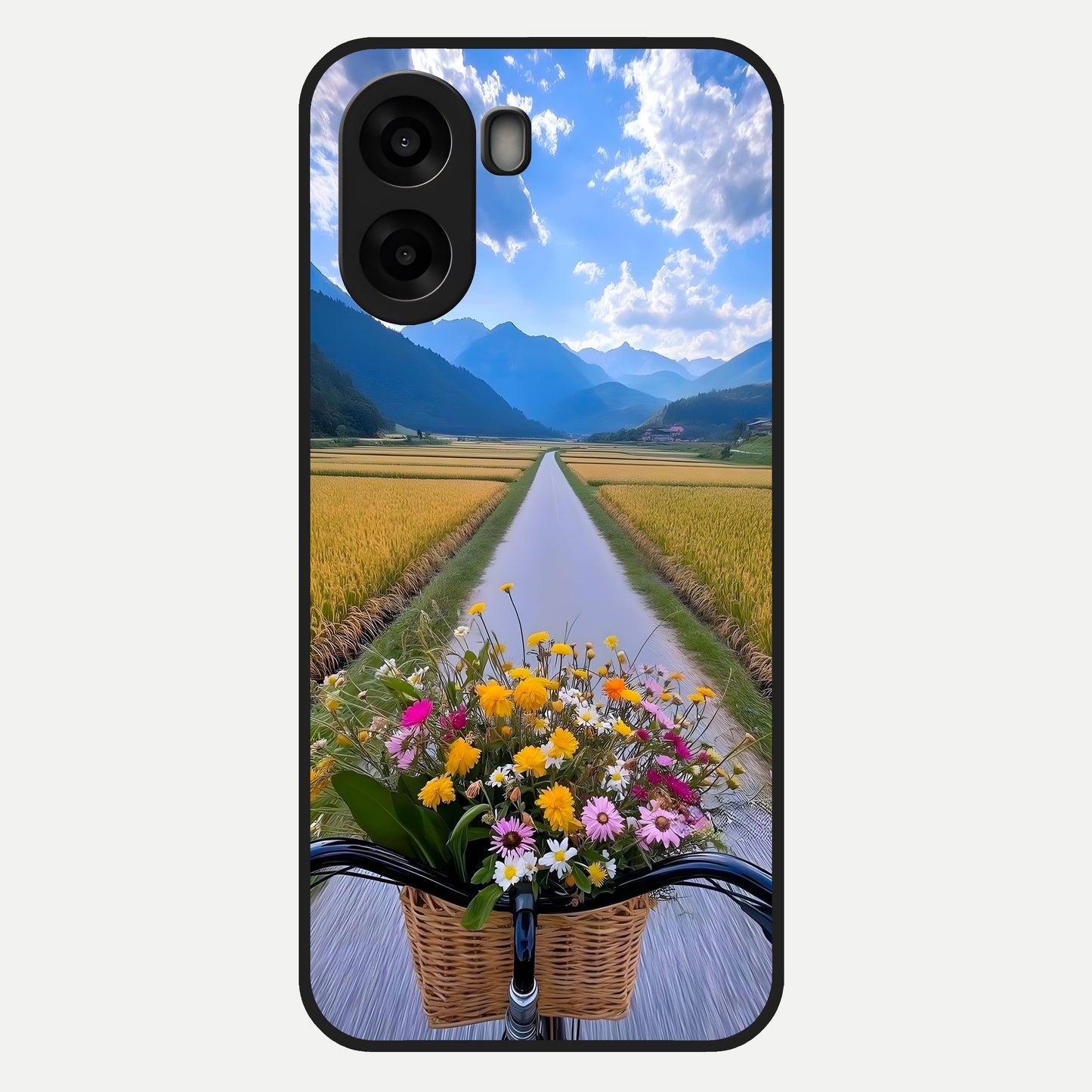  Golden Field Journey Glass Case For Oppo A6s back cover – full design glossy printed glass finish