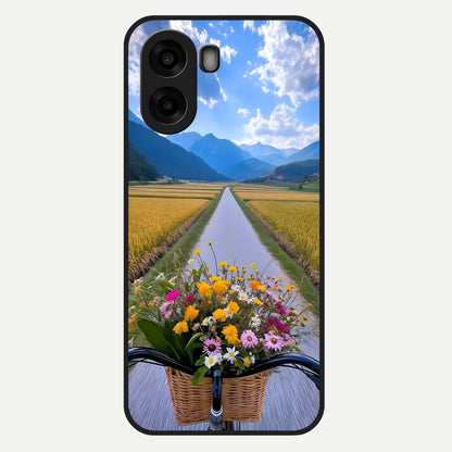  Golden Field Journey Glass Case For Oppo A6s back cover – full design glossy printed glass finish