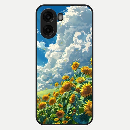  Golden Sun Glory Glass Case For Oppo A6s back cover – full design glossy printed glass finish