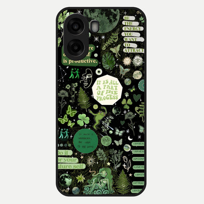  Green Mandala Pattern Glass Case For Oppo A6s back cover – full design glossy printed glass finish