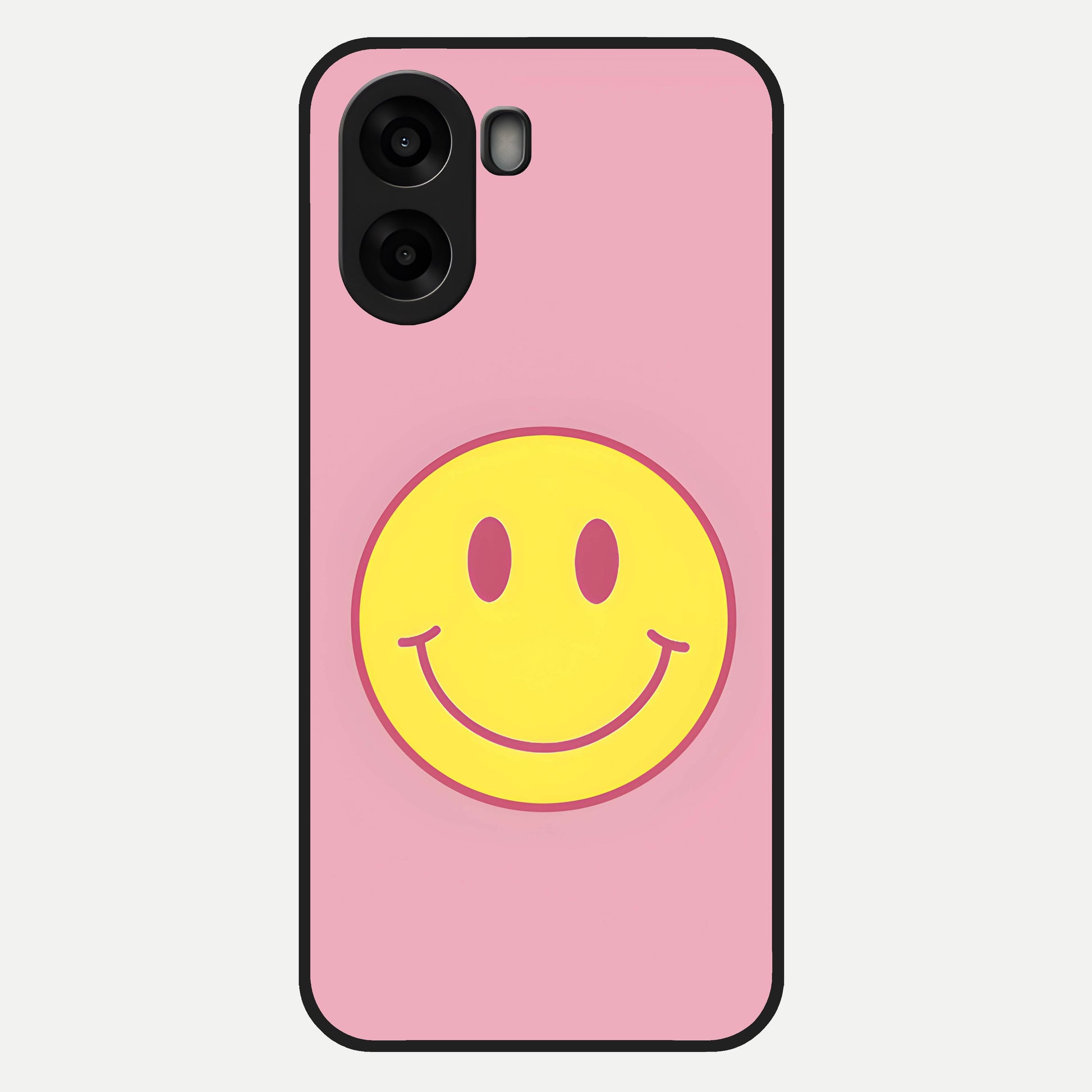  Happy Pink Mood Glass Case For Oppo A6s back cover – full design glossy printed glass finish