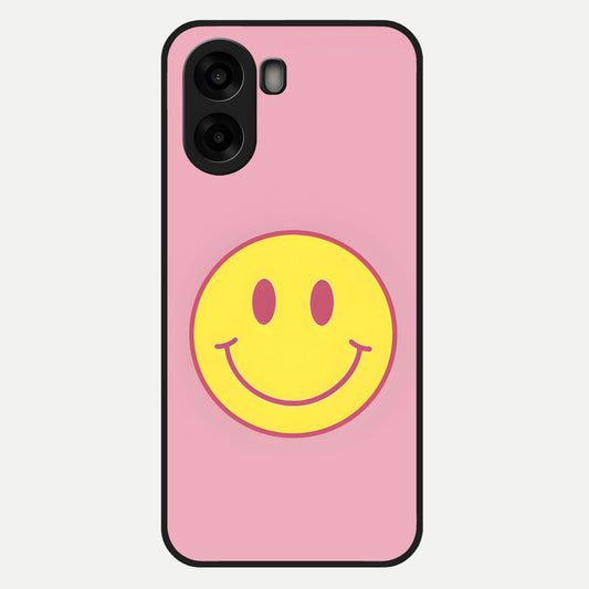  Happy Pink Mood Glass Case For Oppo A6s back cover – full design glossy printed glass finish