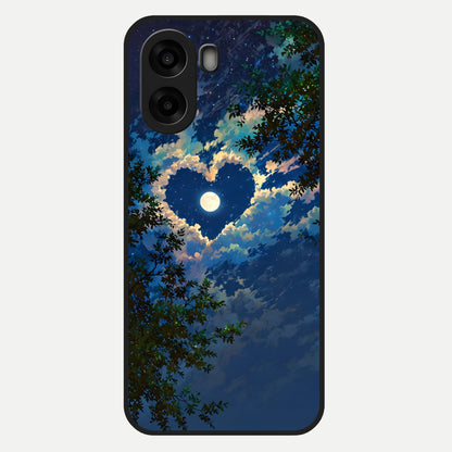  Heart With Moon Sky Glass Case For Oppo A6s back cover – full design glossy printed glass finish