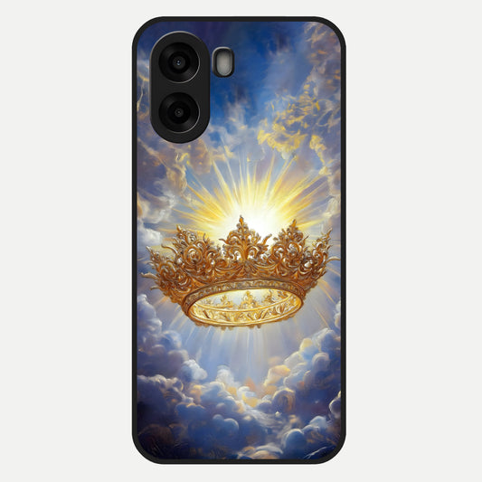  Heavenly Crown Light Glass Case For Oppo A6s back cover – full design glossy printed glass finish