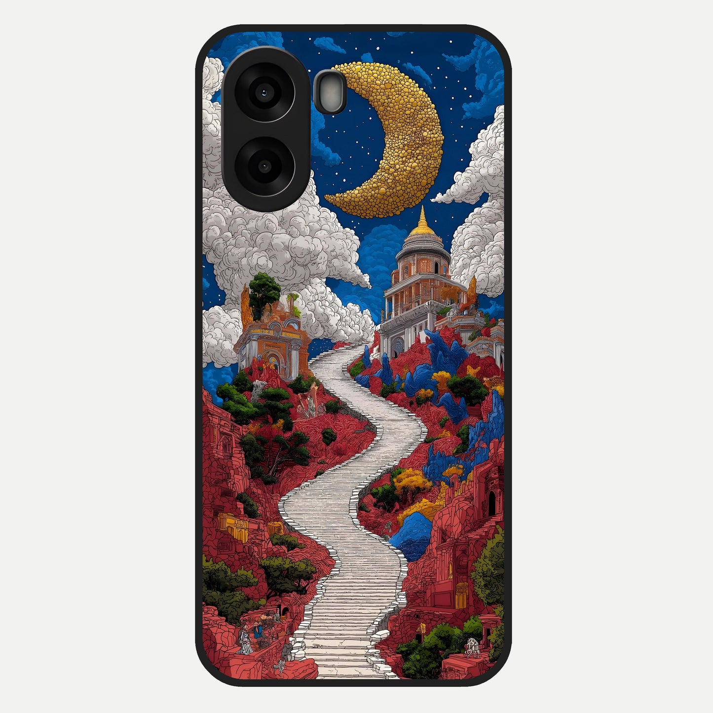  Heavenly Moon Path Glass Case For Oppo A6s back cover – full design glossy printed glass finish