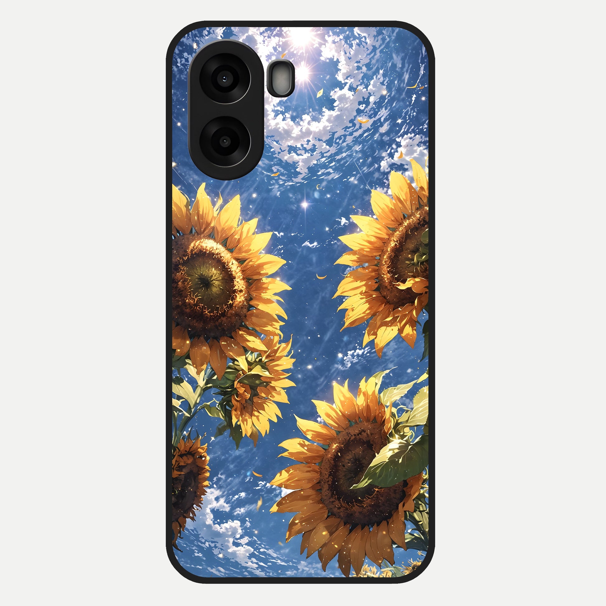  Heavenly Sunflower Rise Glass Case For Oppo A6s back cover – full design glossy printed glass finish