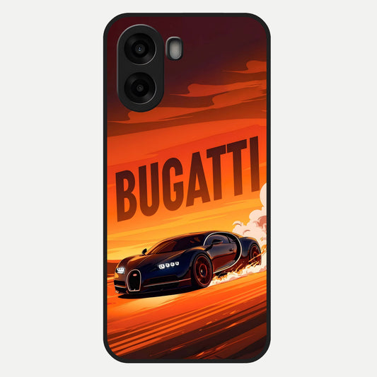  Inferno Bugatti Storm Glass Case For Oppo A6s back cover – full design glossy printed glass finish
