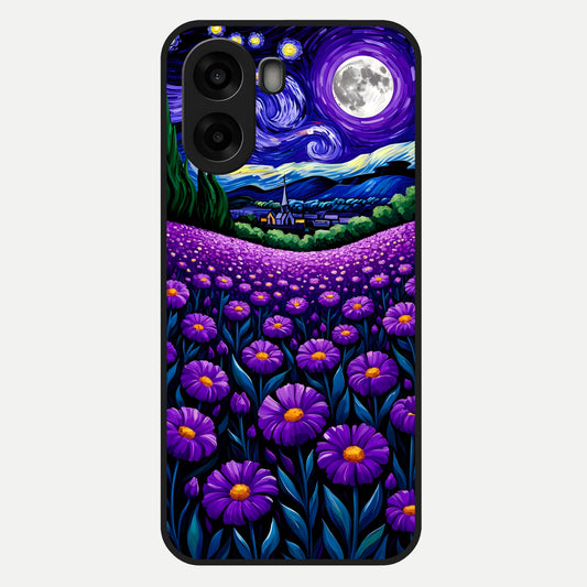  Lavender Moon Field Glass Case For Oppo A6s back cover – full design glossy printed glass finish