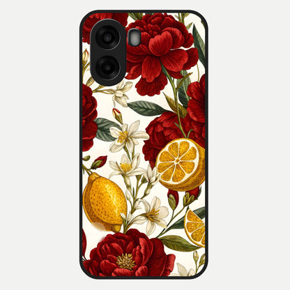  Lemon Rose Charm Glass Case For Oppo A6s back cover – full design glossy printed glass finish