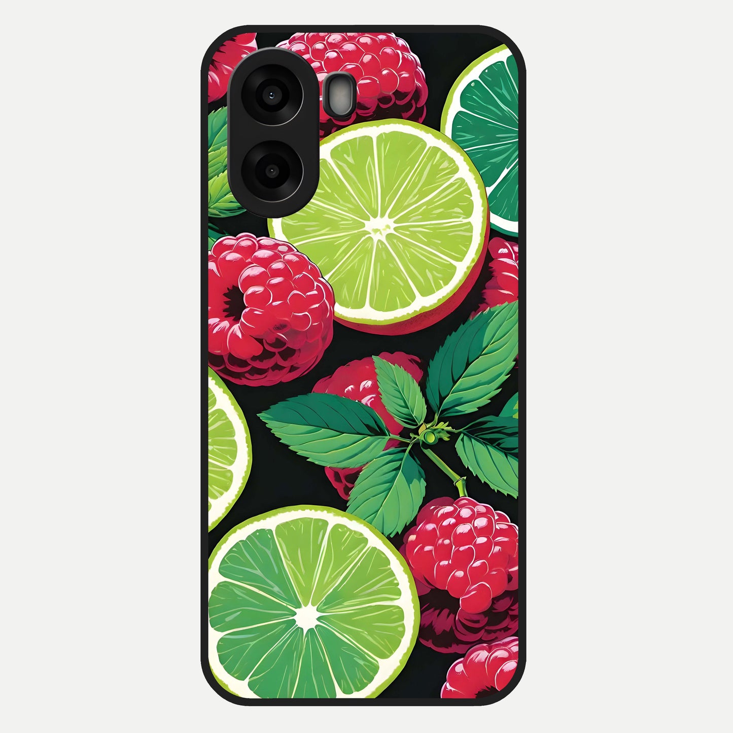  Lime and Raspberry Pattern Glass Case For Oppo A6s back cover – full design glossy printed glass finish