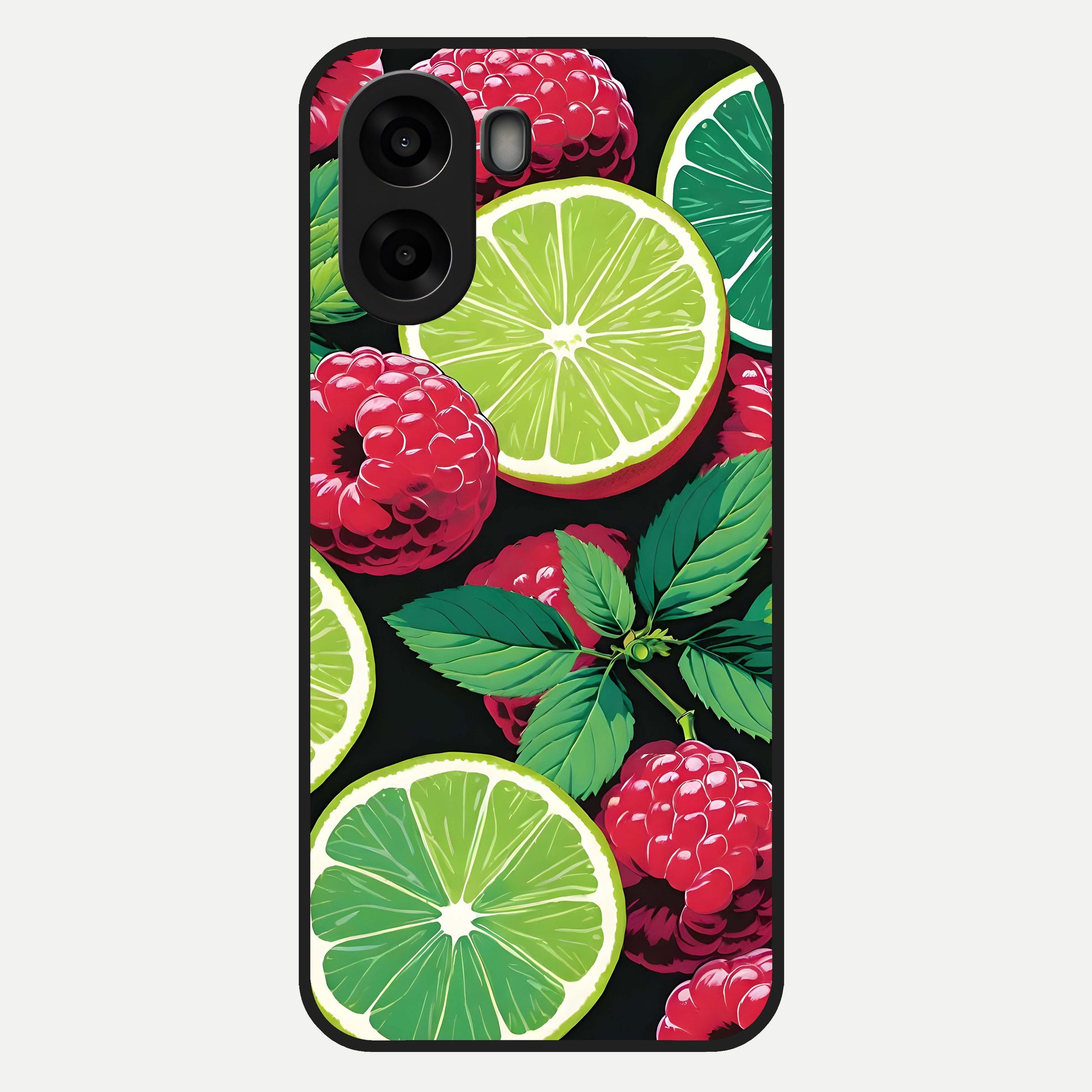  Lime and Raspberry Pattern Glass Case For Oppo A6s back cover – full design glossy printed glass finish