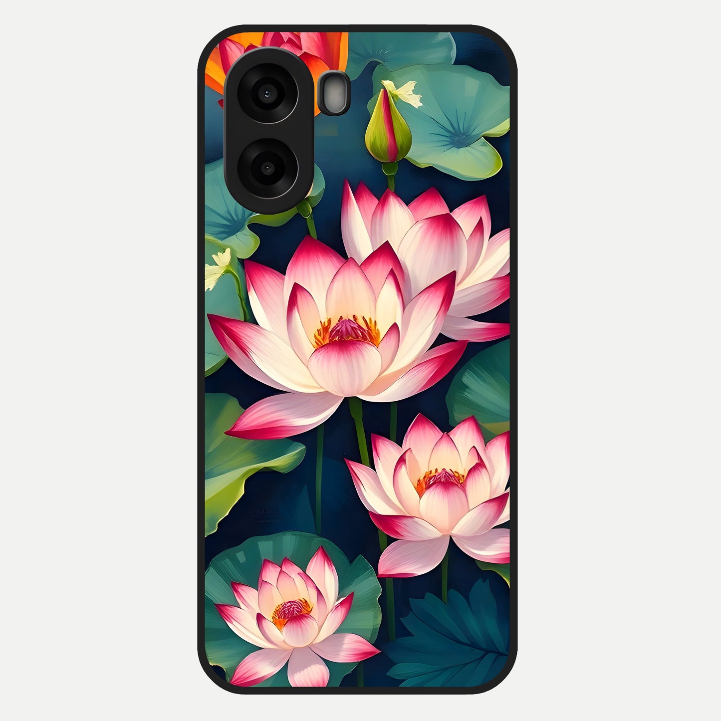  Lotus Dream Serenity Glass Case For Oppo A6s back cover – full design glossy printed glass finish