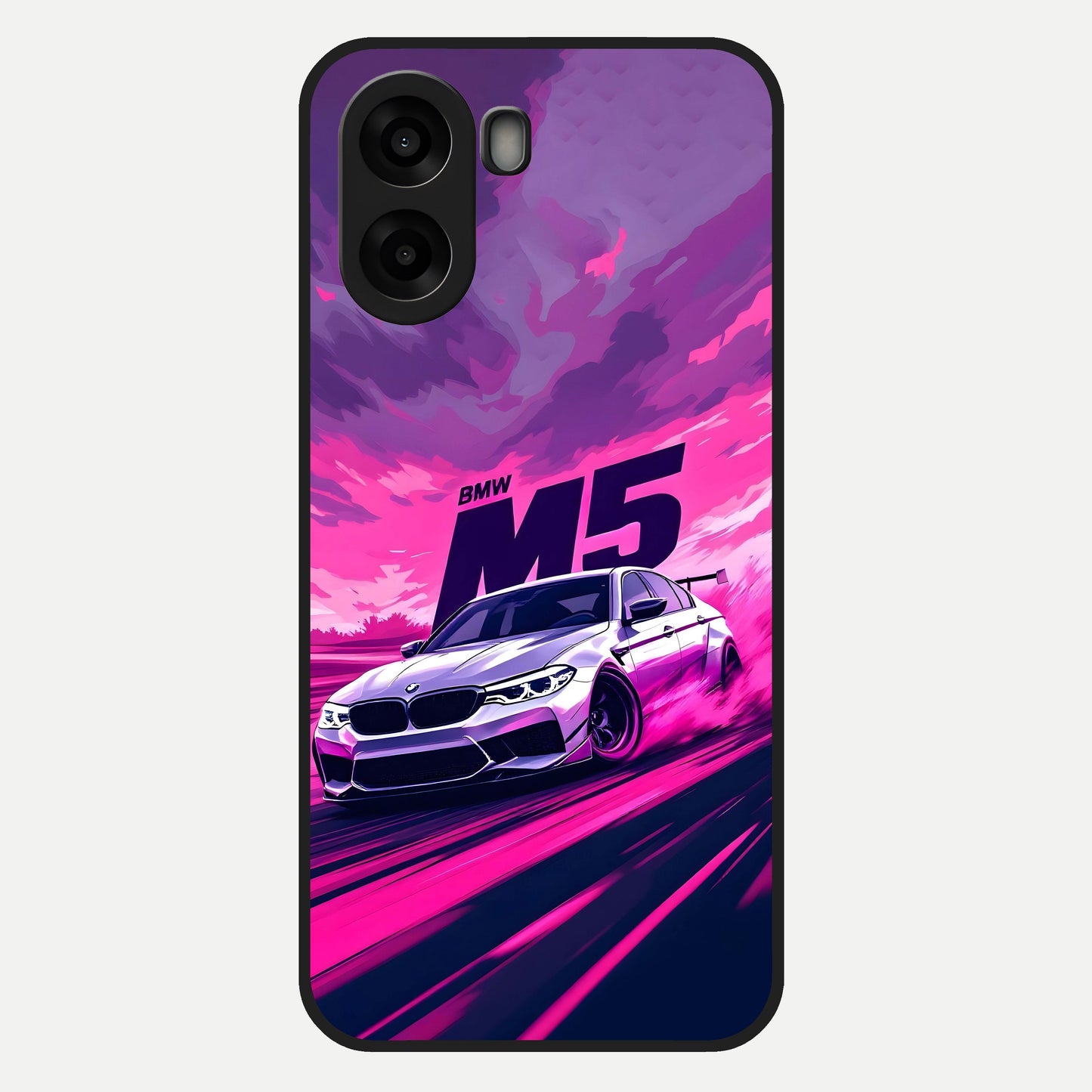  MS Neon Car Glass Case For Oppo A6s back cover – full design glossy printed glass finish