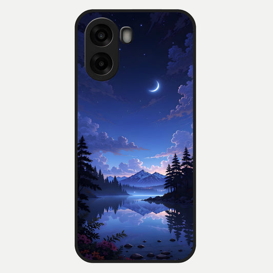  Midnight Lake Peace Glass Case For Oppo A6s back cover – full design glossy printed glass finish