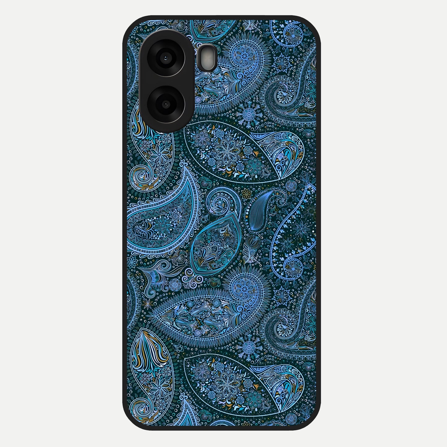  Midnight Paisley Glow Glass Case For Oppo A6s back cover – full design glossy printed glass finish