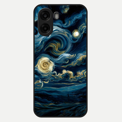  Midnight Sky Whirl Glass Case For Oppo A6s back cover – full design glossy printed glass finish