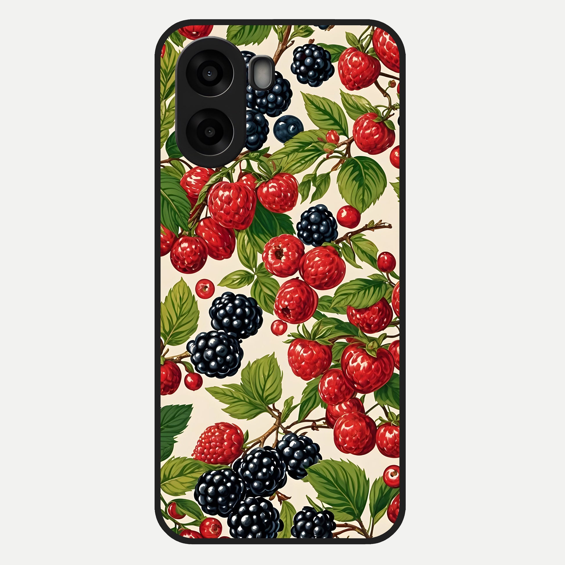  Mixed Berry Collage Glass Case For Oppo A6s back cover – full design glossy printed glass finish