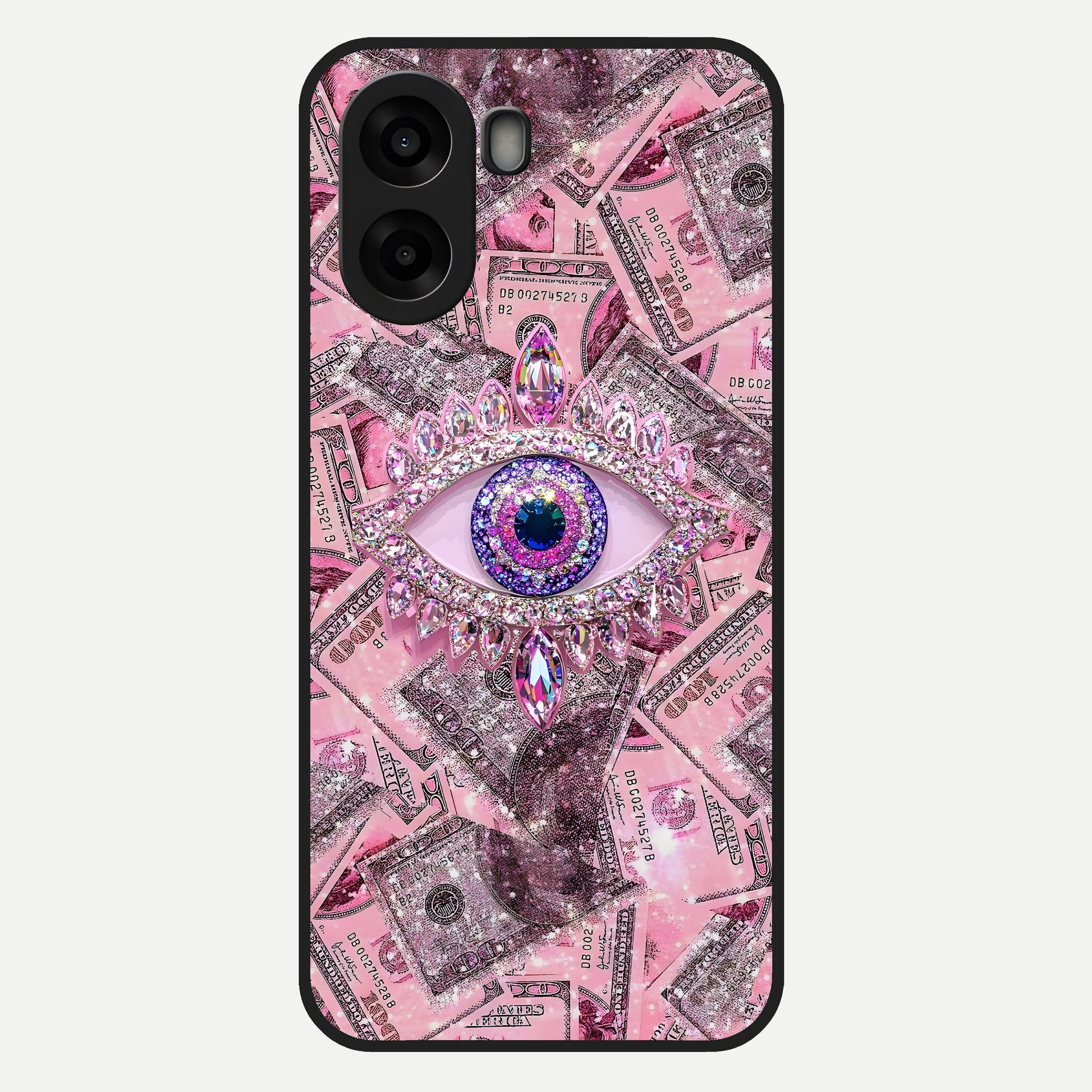  Money Eye Luxe Glass Case For Oppo A6s back cover – full design glossy printed glass finish