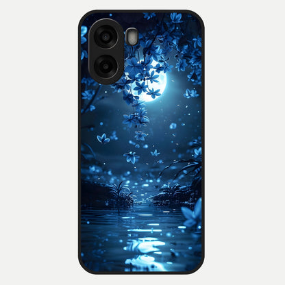  Moonlight Petal Dream Glass Case For Oppo A6s back cover – full design glossy printed glass finish