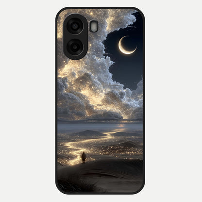  Moonlight Spark Path Glass Case For Oppo A6s back cover – full design glossy printed glass finish