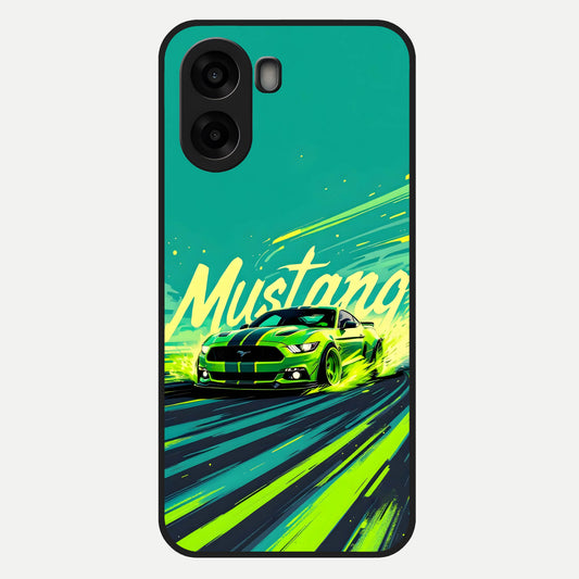  Mustang Bang Glass Case For Oppo A6s back cover – full design glossy printed glass finish