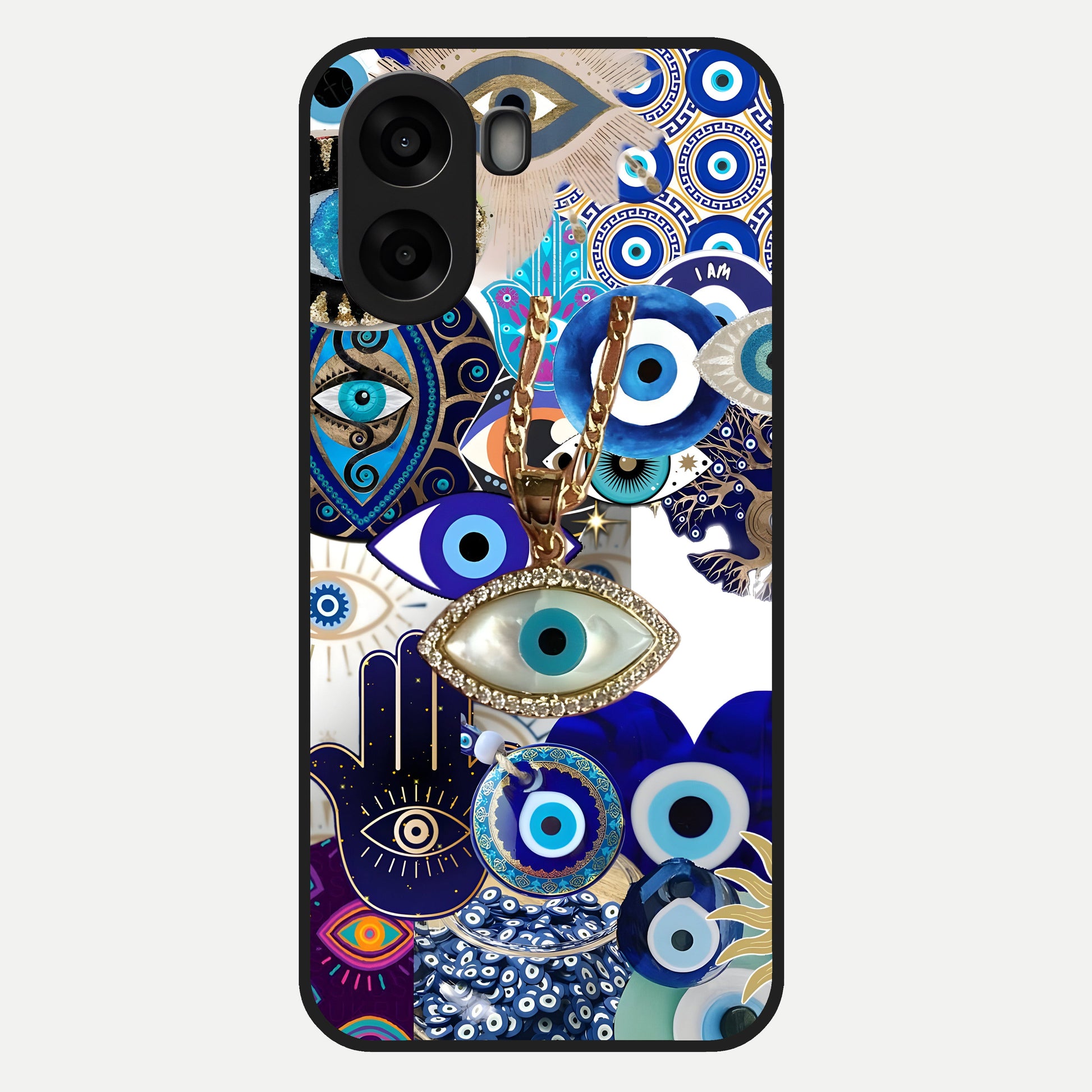  Mystic Charm Eye Glass Case For Oppo A6s back cover – full design glossy printed glass finish