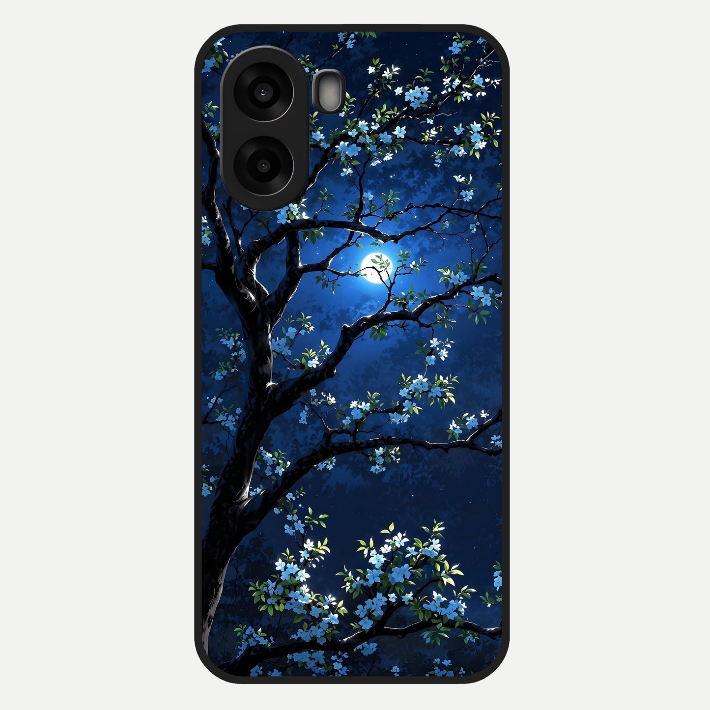  Mystic Floral Night Glass Case For Oppo A6s back cover – full design glossy printed glass finish