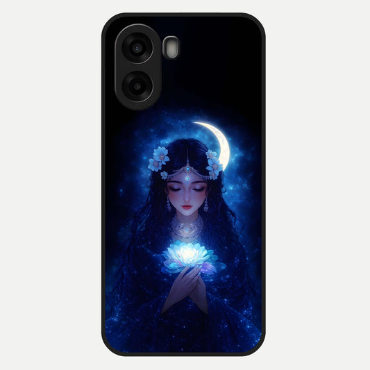  Mystic Moon Queen Glass Case For Oppo A6s back cover – full design glossy printed glass finish