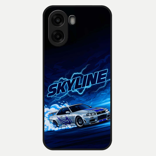  Neon Drift Beast Glass Case For Oppo A6s back cover – full design glossy printed glass finish