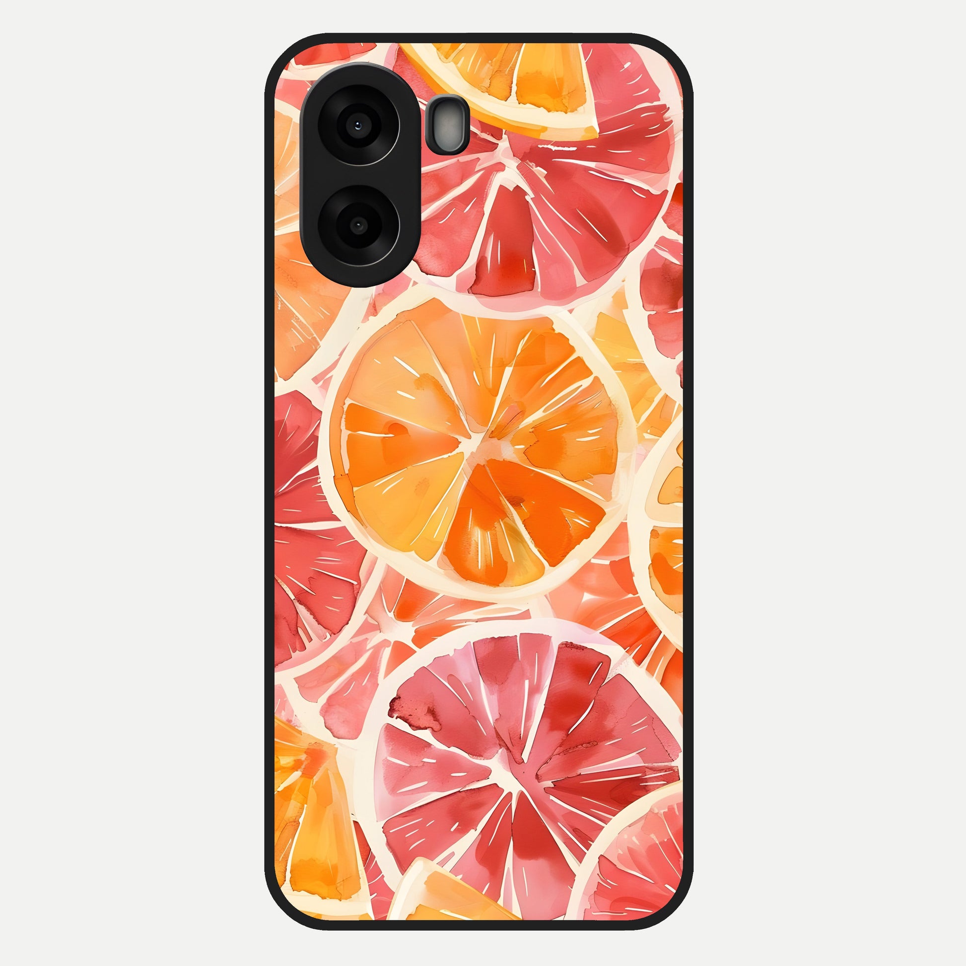  Orange Fruits Pattern Glass Case For Oppo A6s back cover – full design glossy printed glass finish