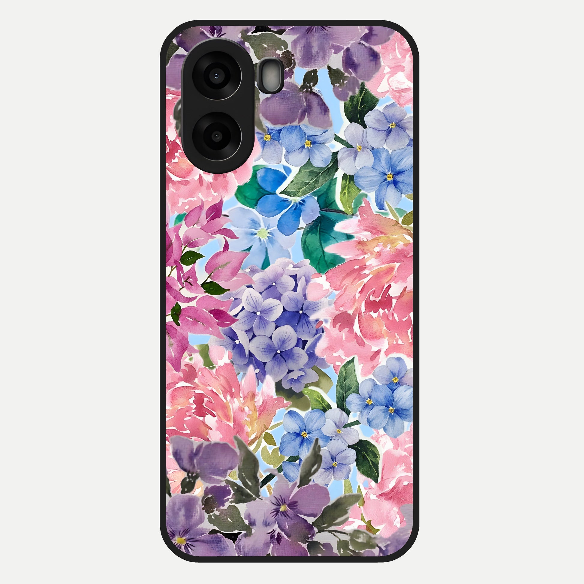  Pastel Floral Mix Glass Case For Oppo A6s back cover – full design glossy printed glass finish