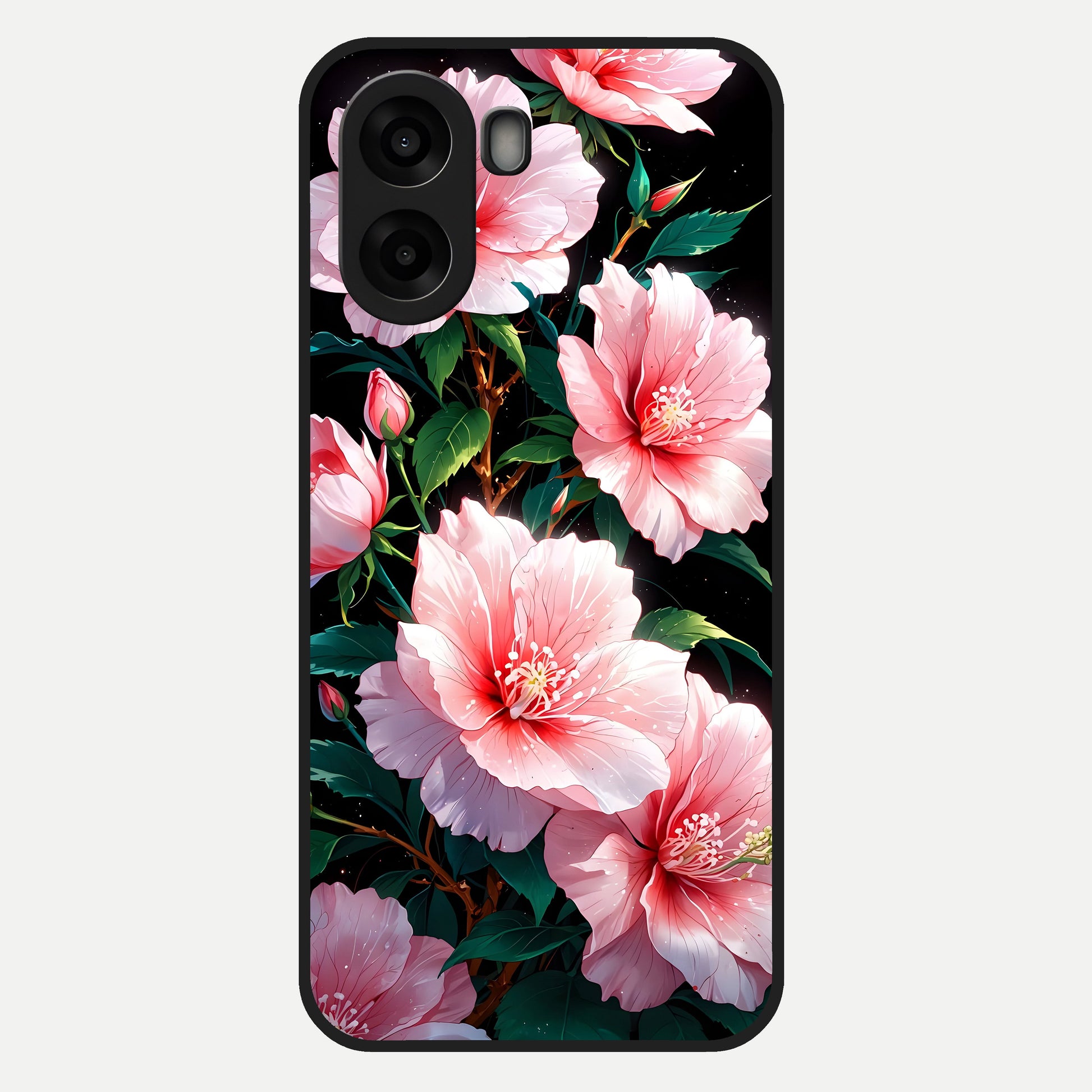 Peach Flower Glass Case For Oppo A6s back cover – full design glossy printed glass finish
