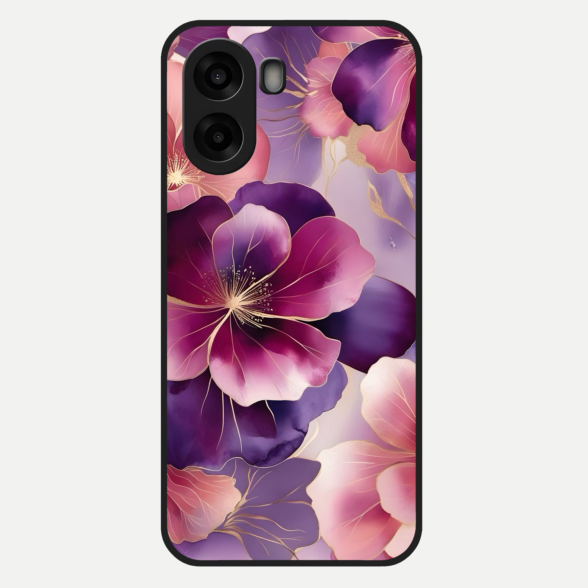  Pink Bouquet Florals Glass Case For Oppo A6s back cover – full design glossy printed glass finish