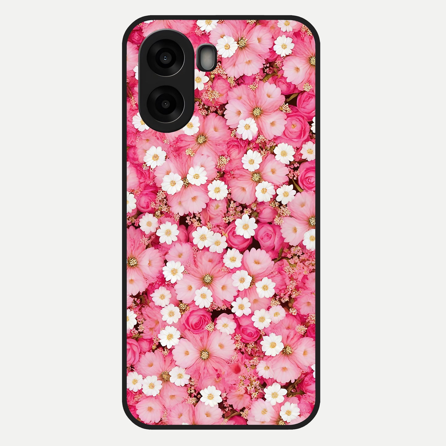  Pink Daisy Bliss Glass Case For Oppo A6s back cover – full design glossy printed glass finish