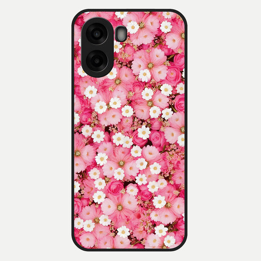  Pink Daisy Bliss Glass Case For Oppo A6s back cover – full design glossy printed glass finish