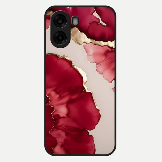  Pink And White Marble Glass Case For Oppo A6s back cover – full design glossy printed glass finish