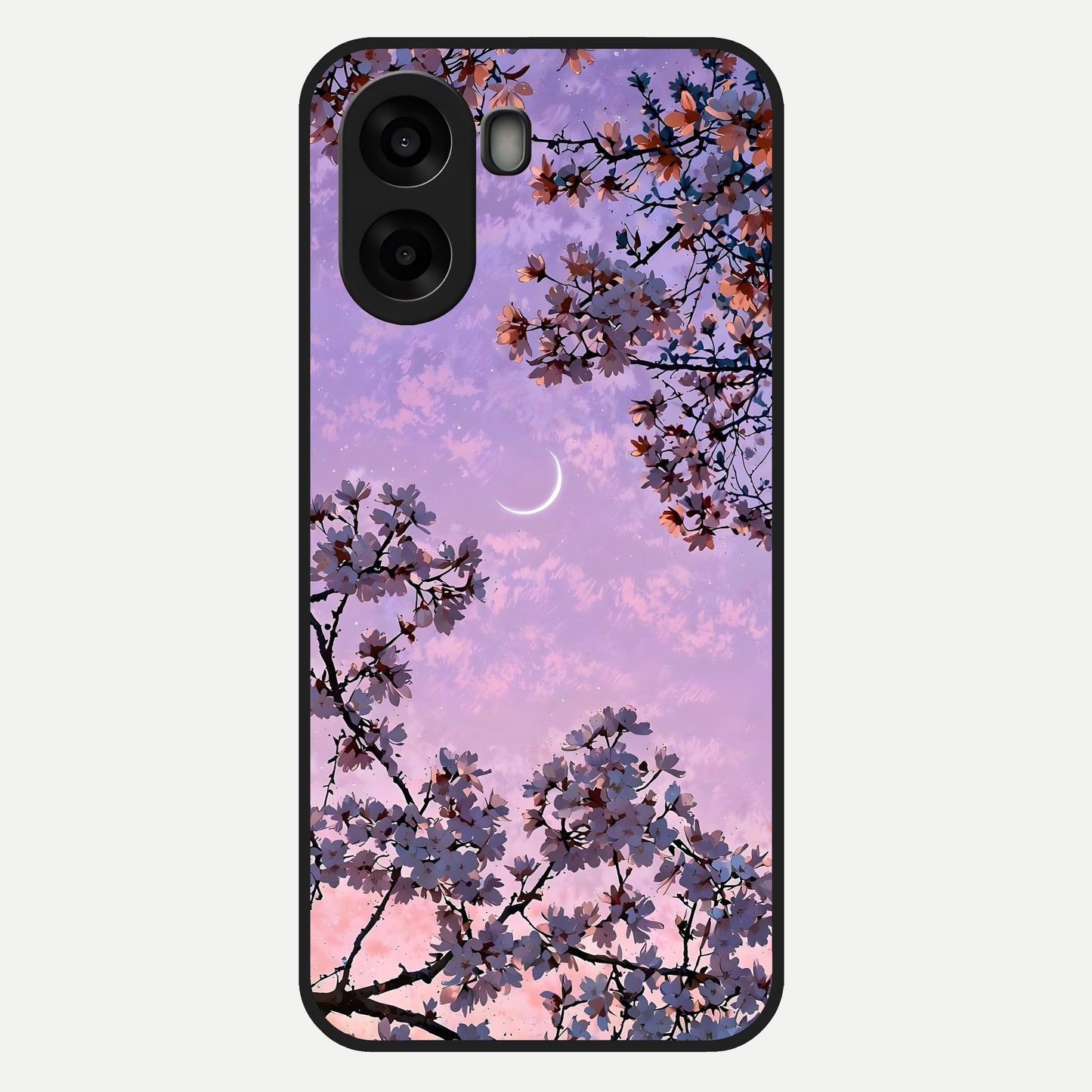  Purple Serenity Moon Glass Case For Oppo A6s back cover – full design glossy printed glass finish