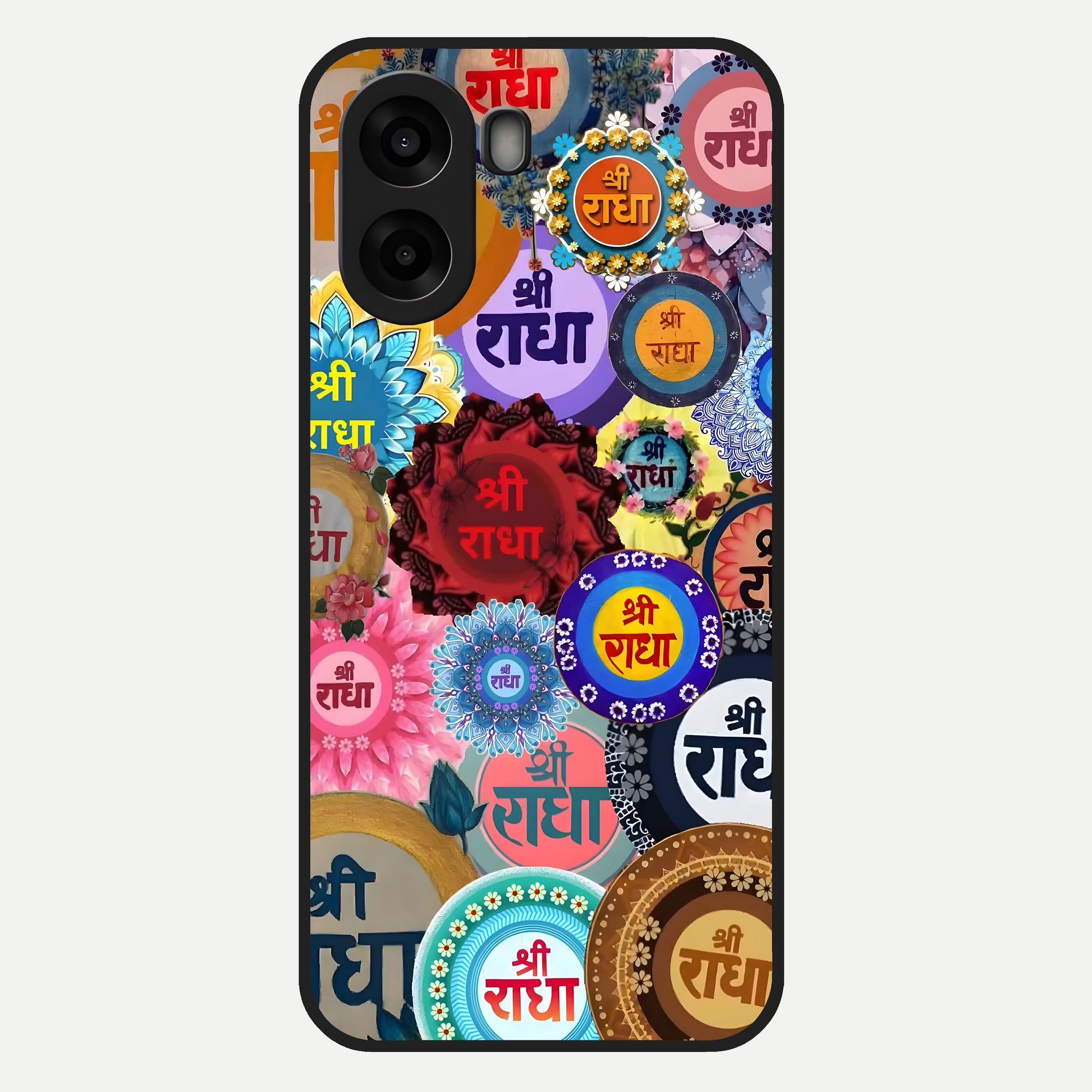  Radha Divine Bloom Glass Case For Oppo A6s back cover – full design glossy printed glass finish