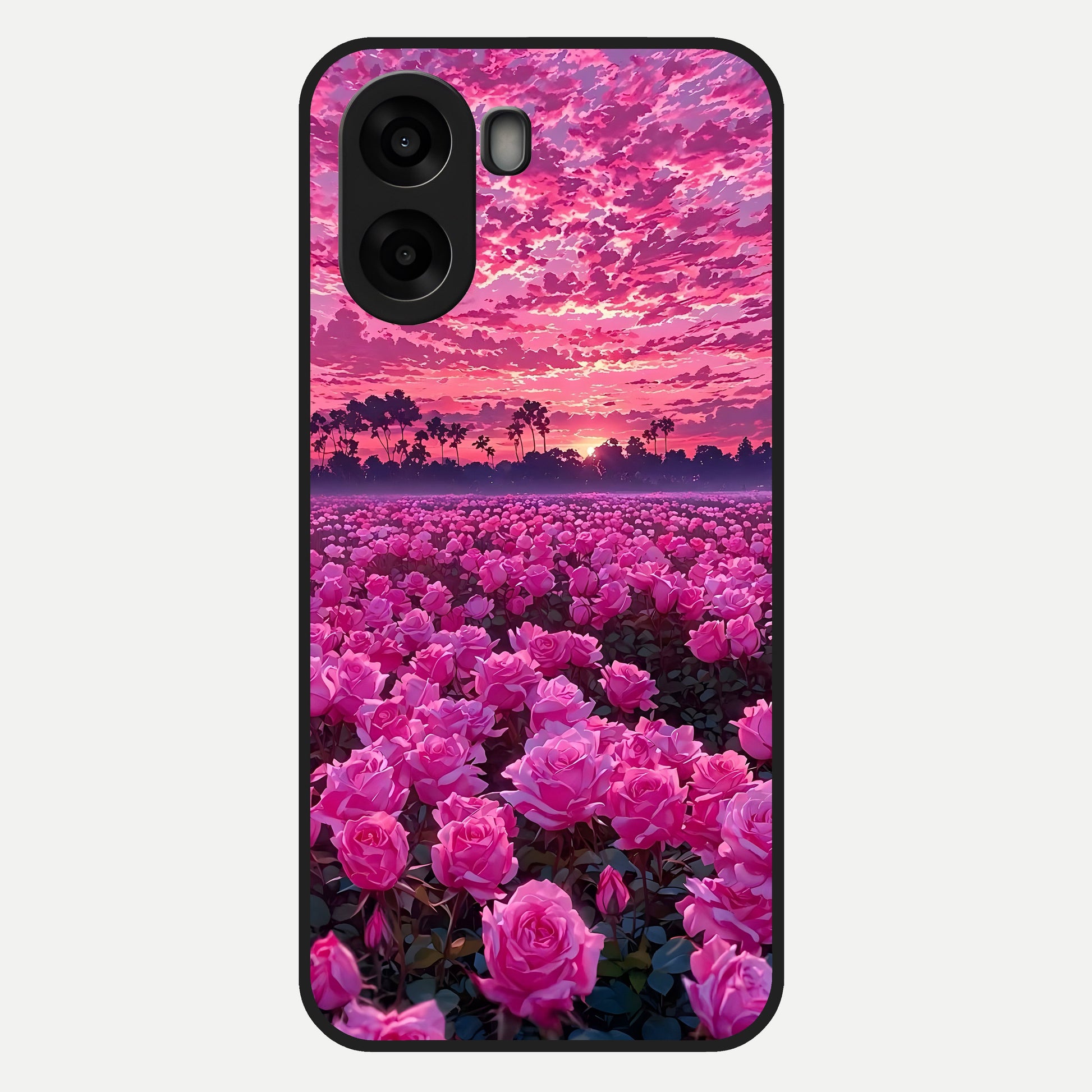  Rose Sunset Valley Glass Case For Oppo A6s back cover – full design glossy printed glass finish