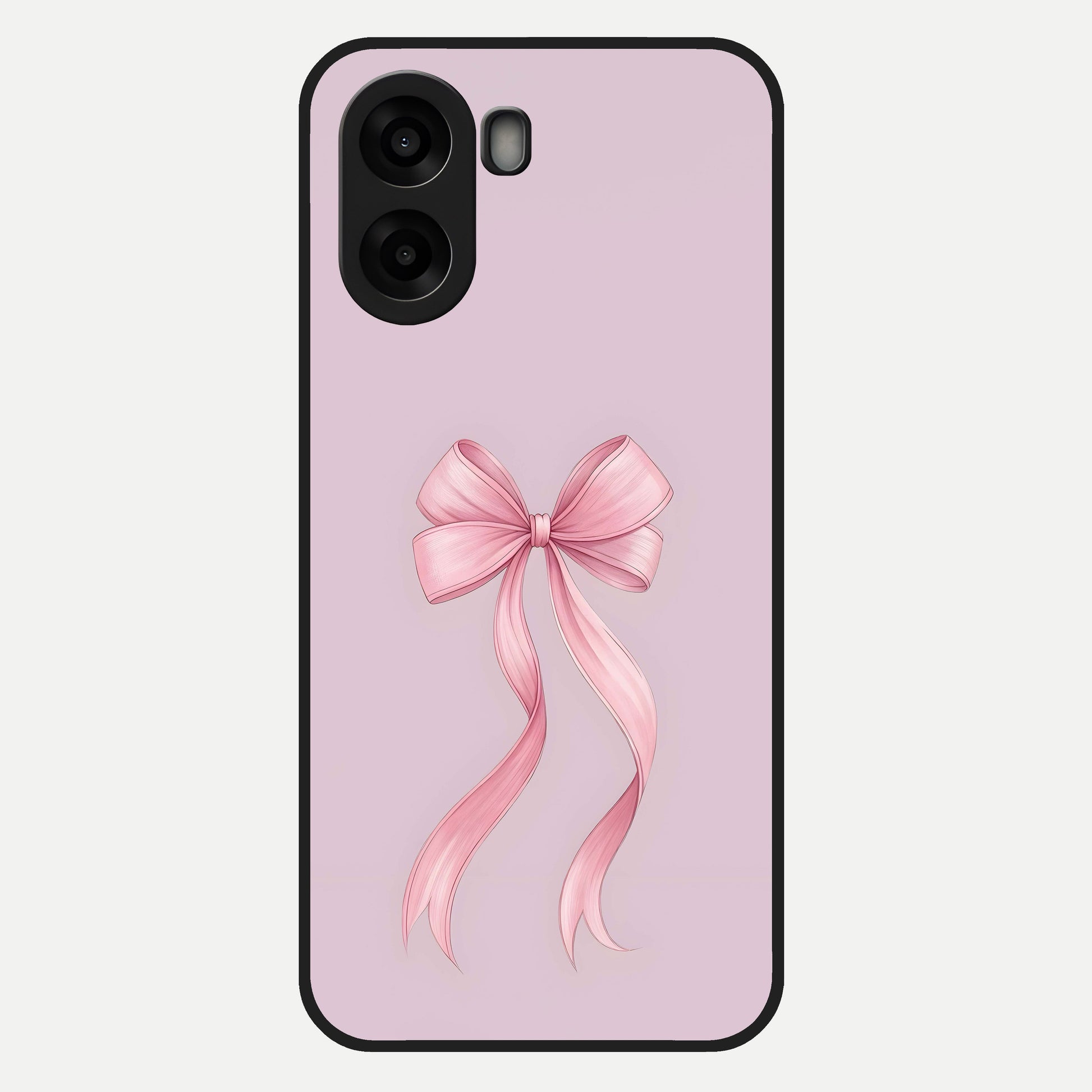  Soft Blush Bow Glass Case For Oppo A6s back cover – full design glossy printed glass finish