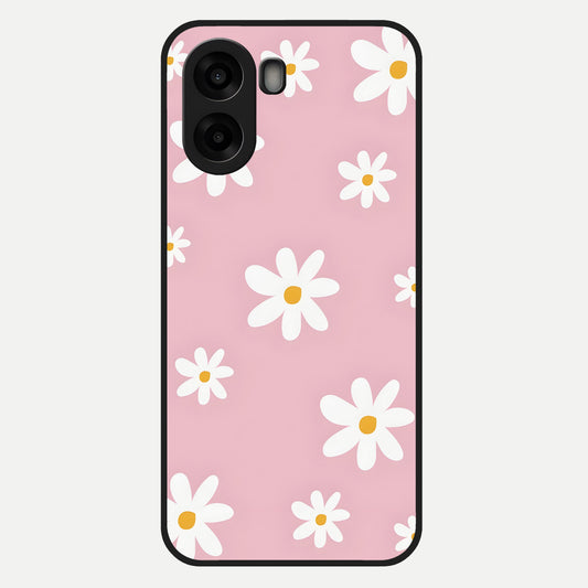  Soft Daisy Bliss Glass Case For Oppo A6s back cover – full design glossy printed glass finish