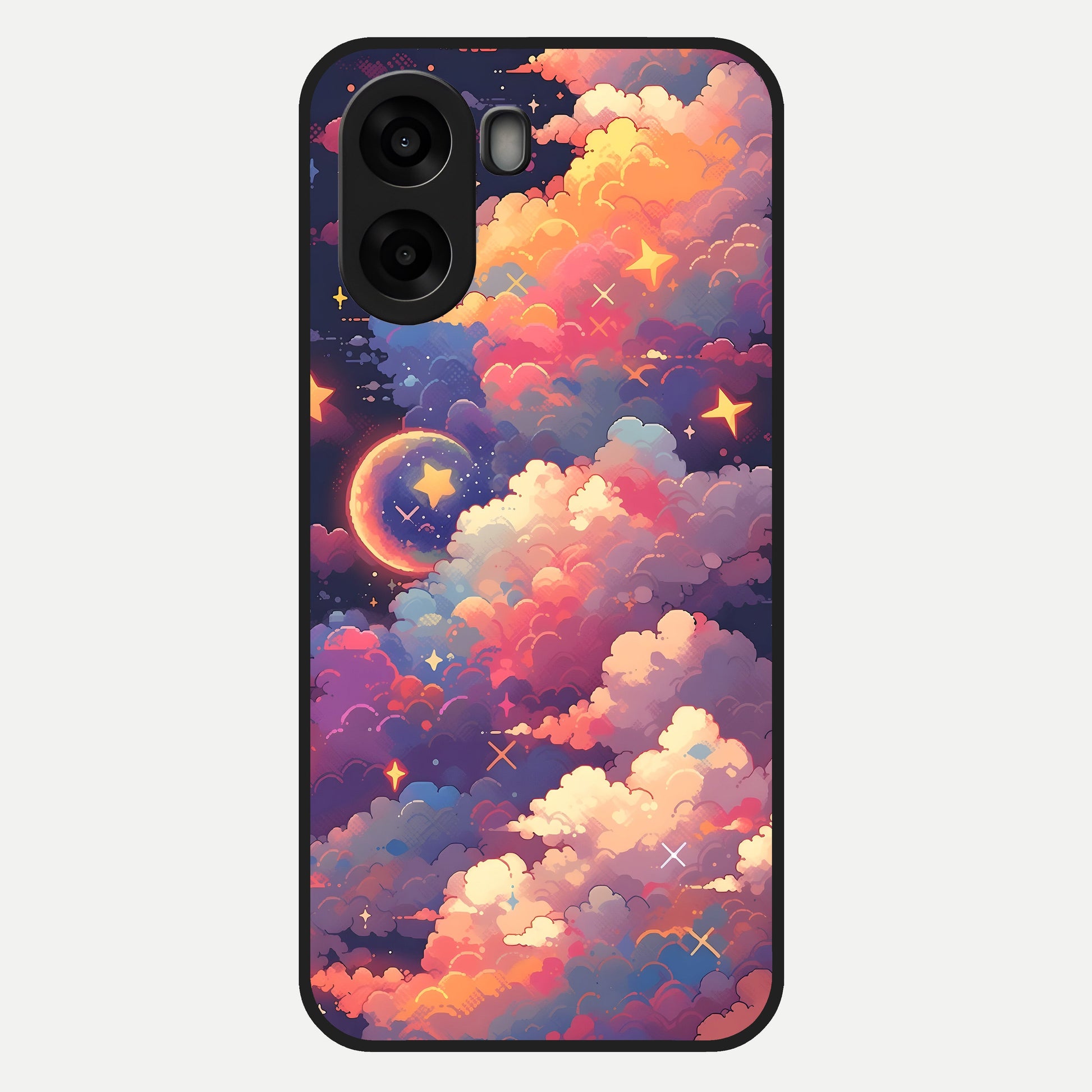  Starlit Dream Clouds Glass Case For Oppo A6s back cover – full design glossy printed glass finish