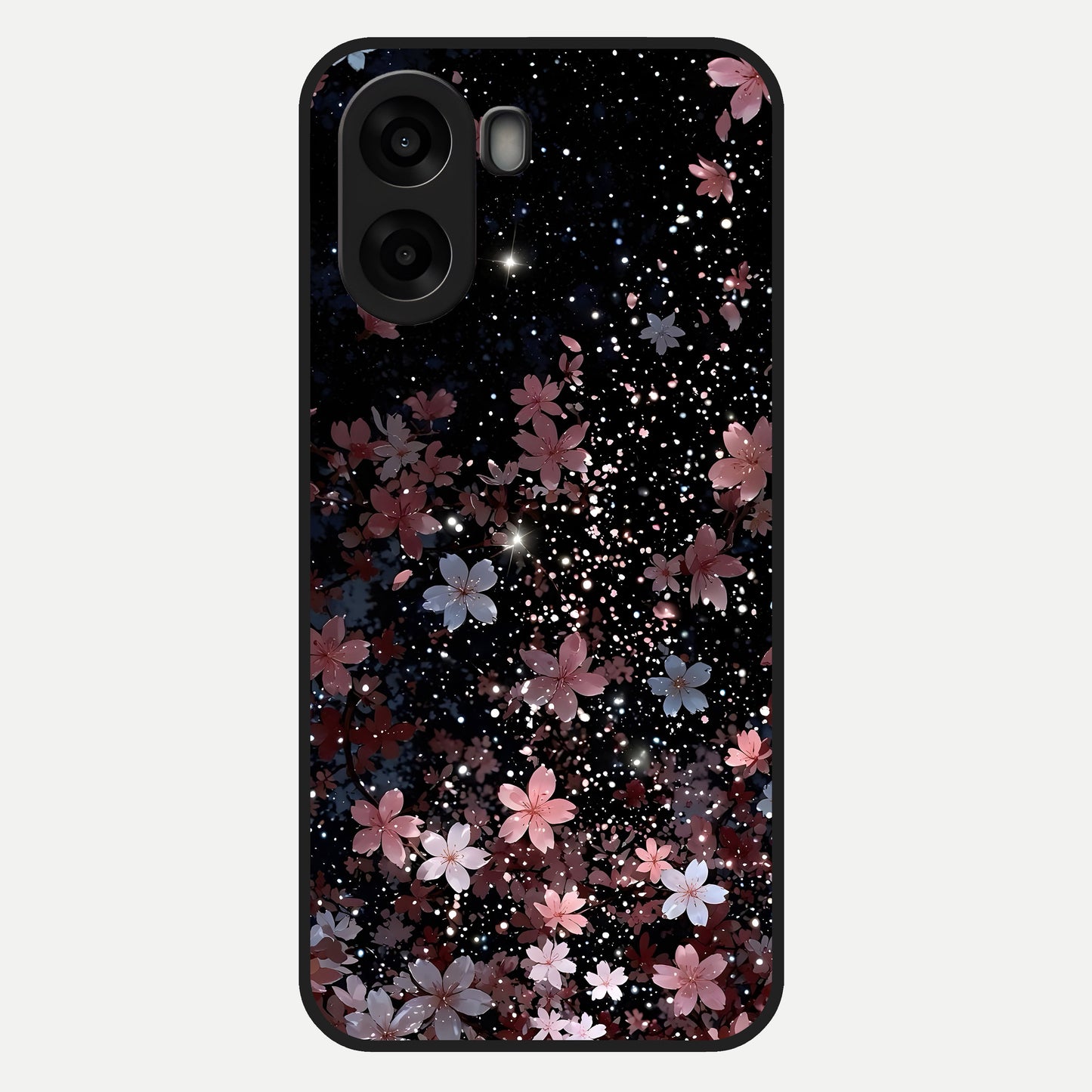  Starlit Flower Dreams Glass Case For Oppo A6s back cover – full design glossy printed glass finish