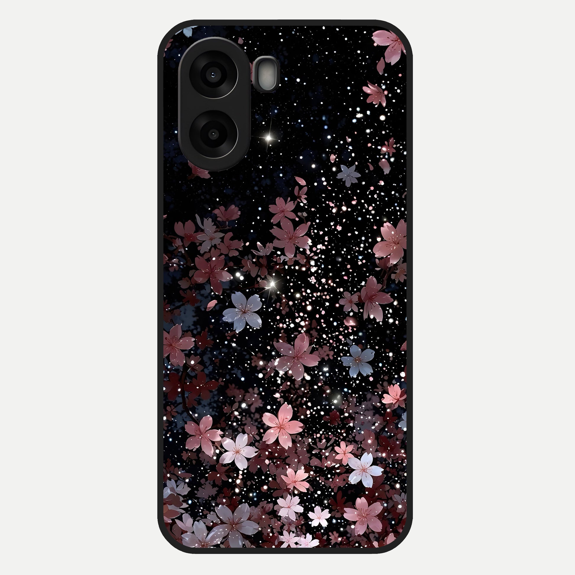  Starlit Flower Dreams Glass Case For Oppo A6s back cover – full design glossy printed glass finish