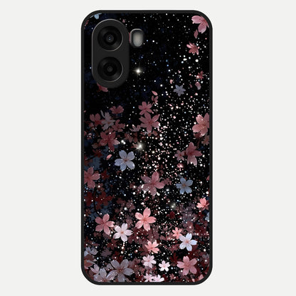  Starlit Flower Dreams Glass Case For Oppo A6s back cover – full design glossy printed glass finish
