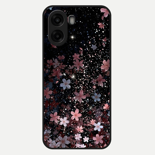  Starlit Flower Dreams Glass Case For Oppo A6s back cover – full design glossy printed glass finish