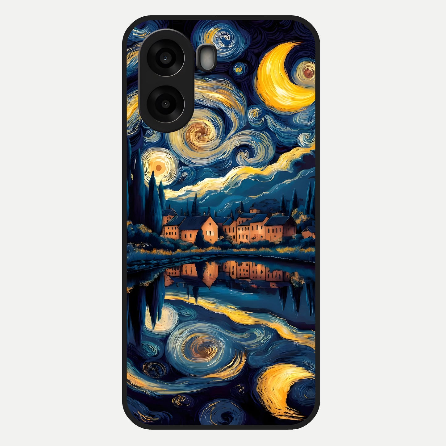  Starry Sky Serenity Glass Case For Oppo A6s back cover – full design glossy printed glass finish