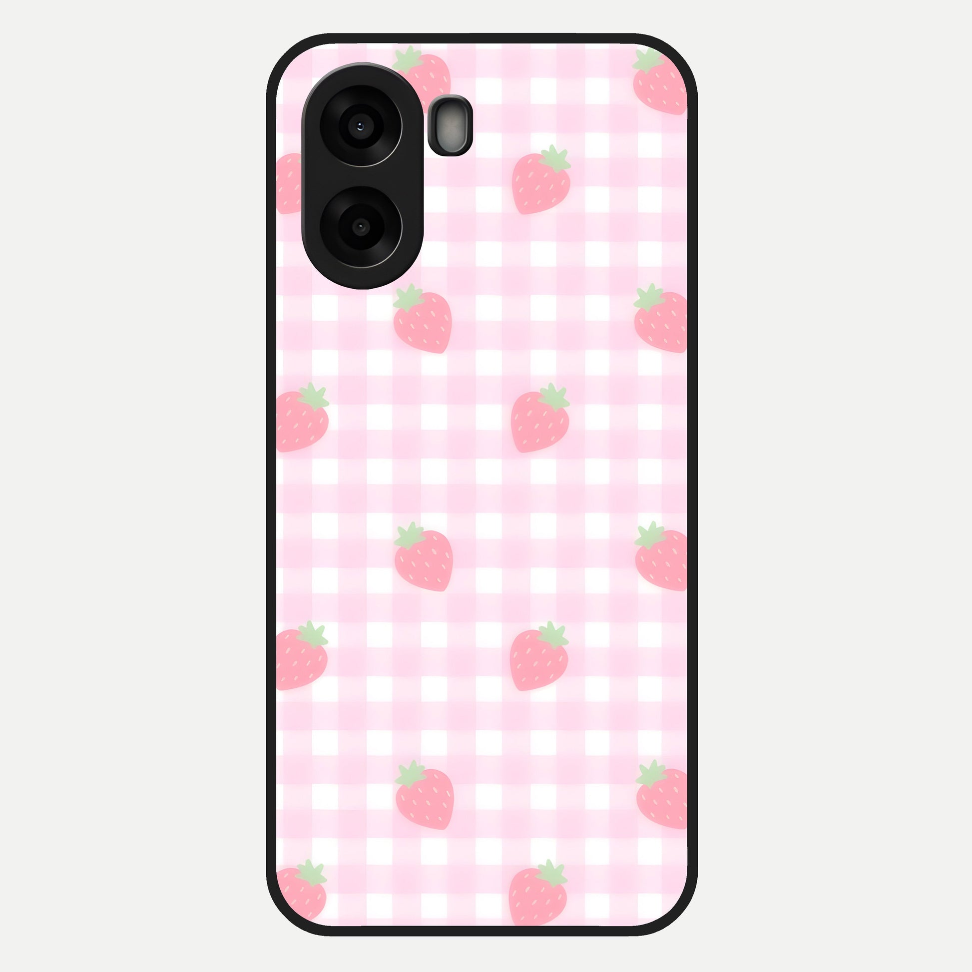  Strawberry Picnic Love Glass Case For Oppo A6s back cover – full design glossy printed glass finish
