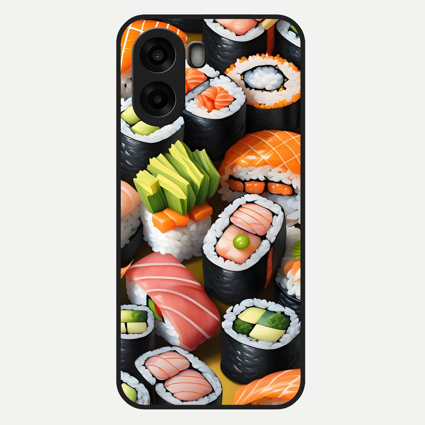  Sushi Food Pattern Glass Case For Oppo A6s back cover – full design glossy printed glass finish